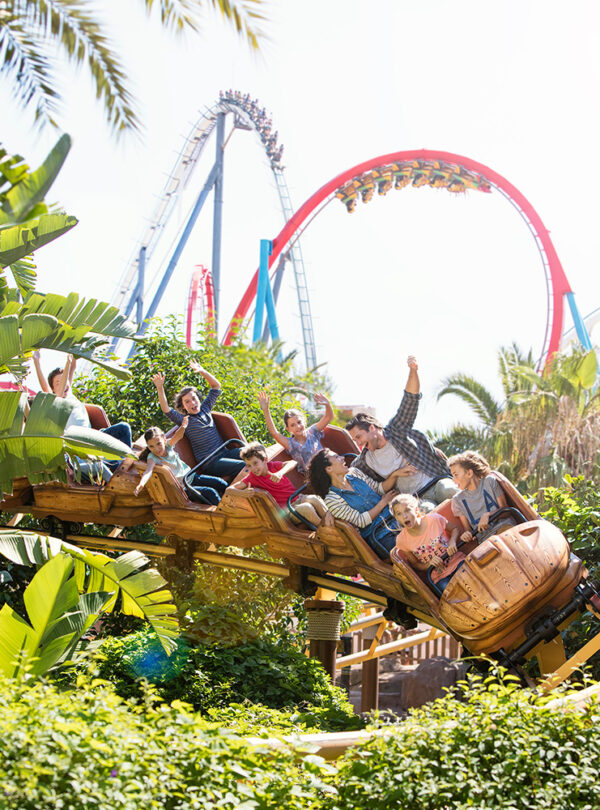 Montagnes russes familiales Tami Tami à PortAventura – activité adaptée aux groupes